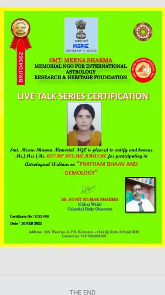Live Talk Series Certificate